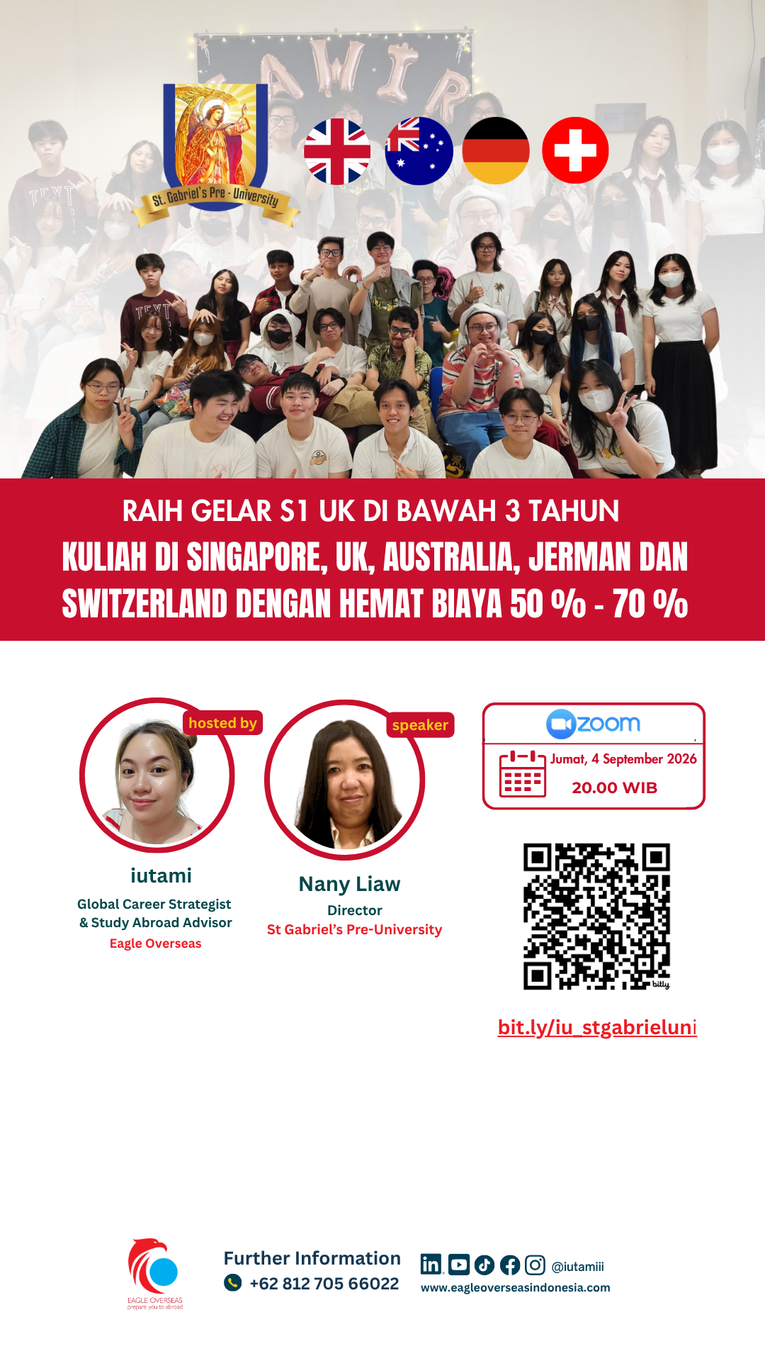 Raih Gelar S1 UK di Bawah 3 Tahun — webinar with Eagle Overseas and St. Gabriel's Pre-University